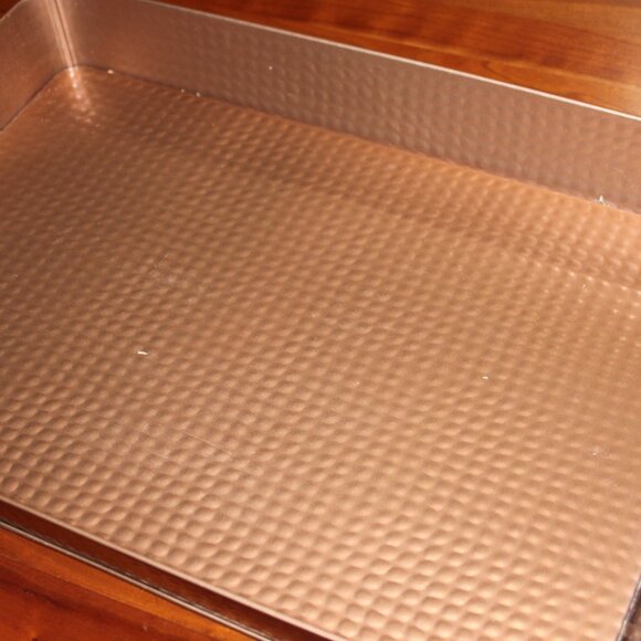 12" x 16 1/2" copper colored tin serving tray/centerpiece perfect for fall decor - Picture 10 of 10